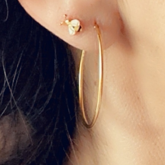 14k Gold Vermeil Endless Classic Hoops 30mm - Picture 7 of 7